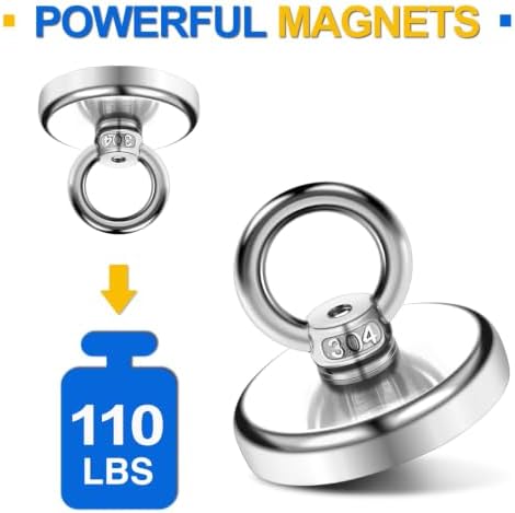 DIYMAG Magnetic Hooks with Countersunk Hole Eyebolt 110LBS 20 Pack - Image 4