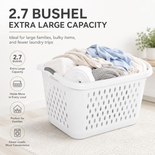 Laundry Basket 2.7 Bushel Extra Large Plastic - Image 4