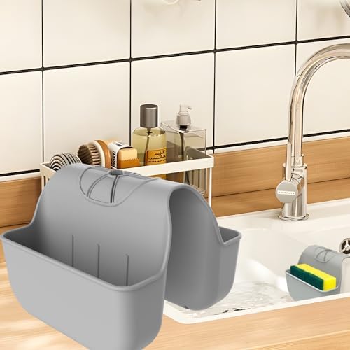 Sponge Holder for Kitchen Sink, Silicone Sink Saddle Caddy Organizer Rack by Unknown
