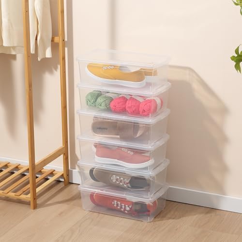 10 Pack Shoe Storage Box Clear Plastic Stackable Storage Containers - Image 5