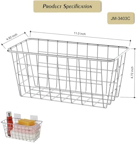 JUNCHU CHERRY 5 Pack Hanging Storage Basket, Bathroom Basket, Household Goods - Image 5
