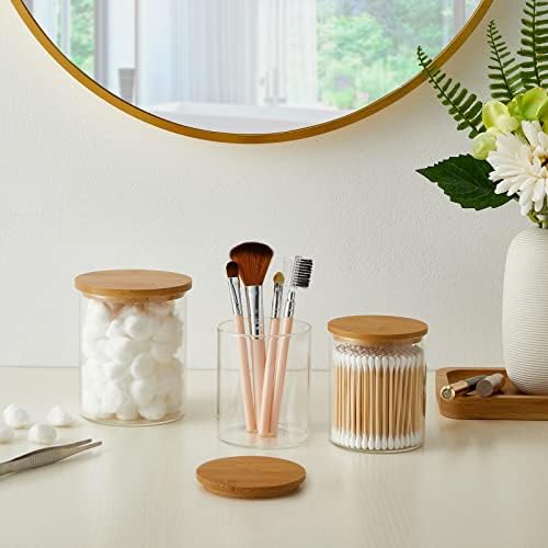 INIUNIK 4 Pack Glass Qtip Holder Dispenser - Image 3