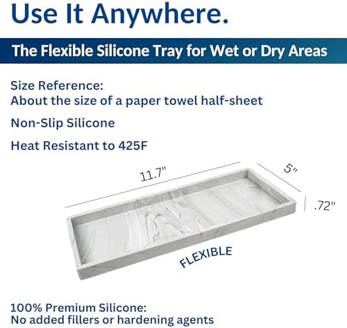 Spacewiser Silicone Countertop & Vanity Bathroom Tray – 2 PC 11.7" - Image 3