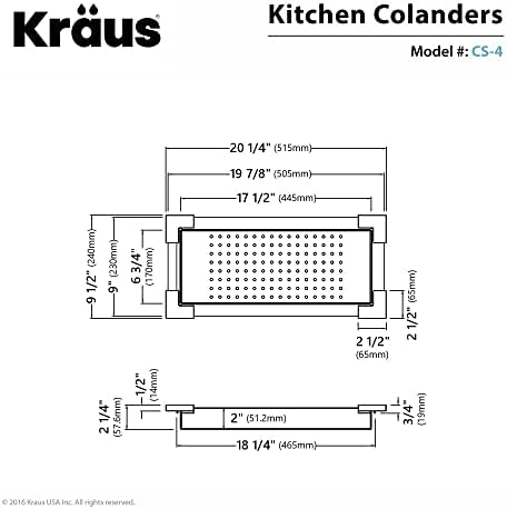 Kraus CS-4 Stainless Steel Colander 20 1/4 inch - Image 2