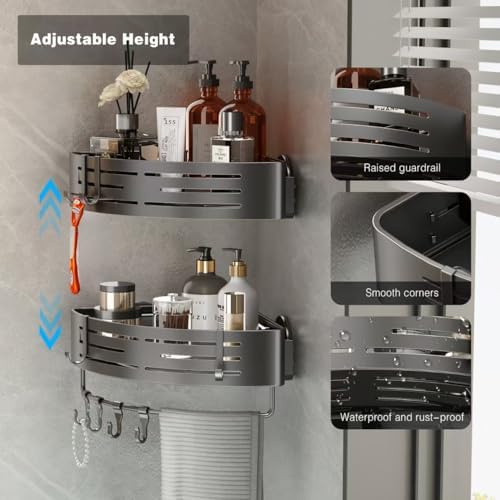 Voldra Corner Shower Caddy Suction Cup, Corner Shower Shelves No Drilling - Image 2