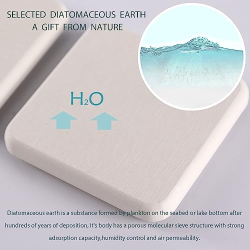 NiuYichee 2Pcs Stone Soap Trays Water Absorbing Diatomite Coaster - Image 3