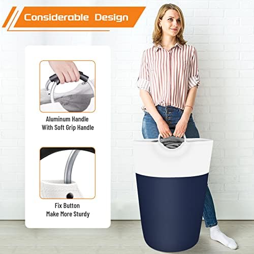 BlissTotes 90L Laundry Basket, Freestanding Collapsible Hamper - Image 5