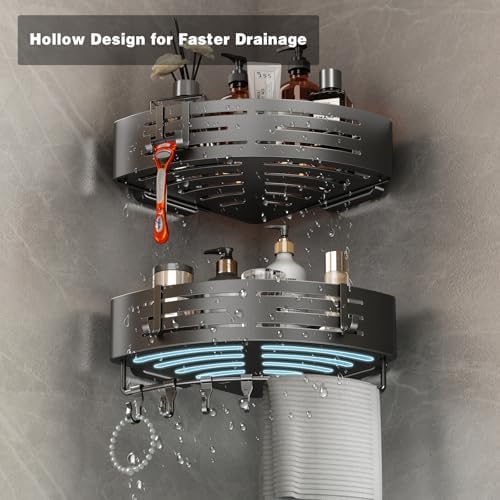 Voldra Corner Shower Caddy Suction Cup, Corner Shower Shelves No Drilling - Image 3