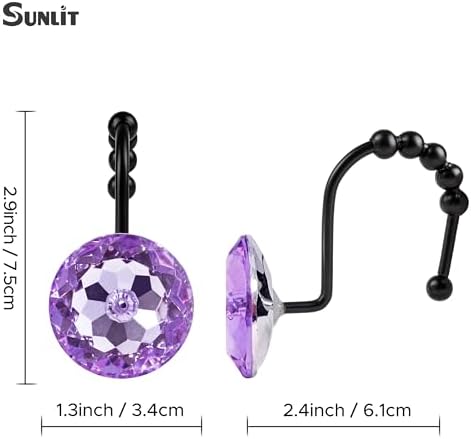 Sunlit Luxury Design Round Purple Diamond Crystal Gem Bling - Image 4