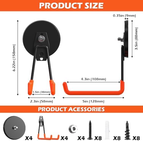 4Pcs Large Magnetic Hooks Heavy Duty Strong Magnet Hooks Heavy Duty Garage - Image 2