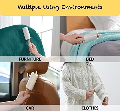 800-Sheets Lint Roller Set, 4 Durable Ergonomic Handles, Extra Sticky - Image 4