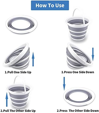 2 Pack Collapsible Buckets 10L 2.6 Gallon Cleaning Bucket Mop Bucket Folding - Image 4