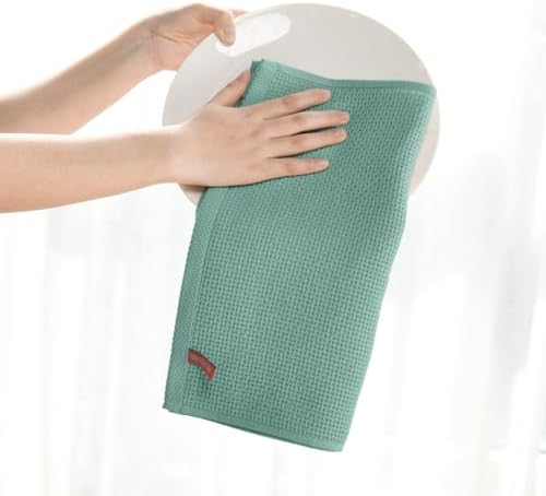 Artoid Mode 100% Cotton Light Green Waffle Weave Kitchen Dish Cloths, 12x12 - Image 4