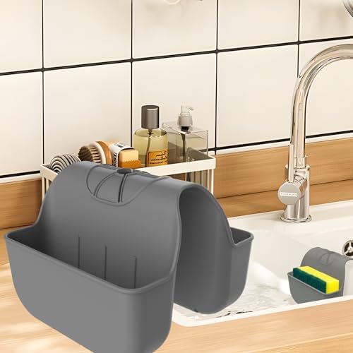 Sponge Holder for Kitchen Sink, Silicone Sink Saddle Caddy Organizer Rack by Unknown