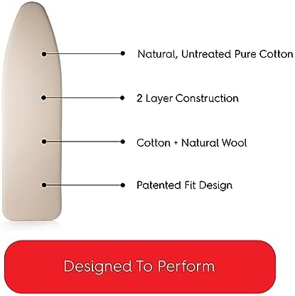TIVIT Ironing Board Cover 14" x 44" Standard Chemical Free Eco-Friendly Padded - Image 3