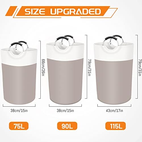 BlissTotes 75L Laundry Basket, Freestanding Collapsible Hamper - Image 2