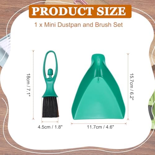 uxcell 2 Pcs Mini Dustpan and Brush Set, Small Broom and Dustpan Set - Image 2