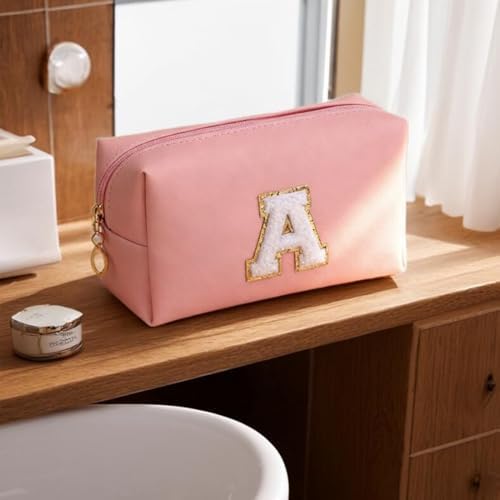 Initial Makeup Bag for Women Gifts, PU Leather Cosmetic Pouch - Image 3