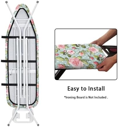 Pink Rose Ironing Board Cover Pad Cover Scorch Stain Resistant Ironing Board - Image 4