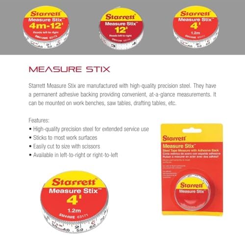Starrett Tape Measure Stix, 1/2" x 48", S12 Style - Image 3