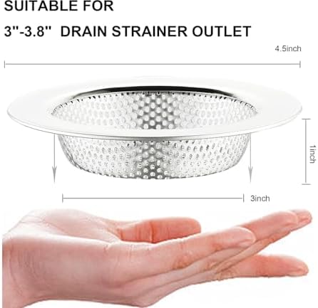 2 Large Wide Edged Stainless Steel Kitchen Sink Filters - Image 2