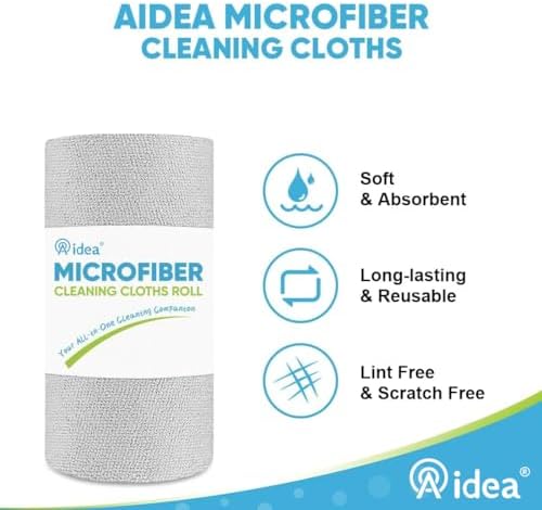 AIDEA Microfiber Cleaning Cloth 165 Sheets 3 Roll, Cleaning Rags 11×9" - Image 3