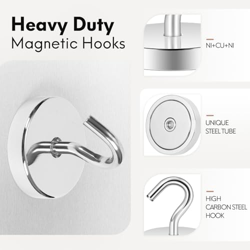 Neosmuk Magnetic Hooks for Cruise Cabins, 170lb Heavy Duty, 4 Pack - Image 4