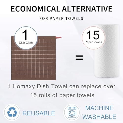 Homaxy 100% Cotton Terry Kitchen Dish Cloths, 4 Pack - Image 6