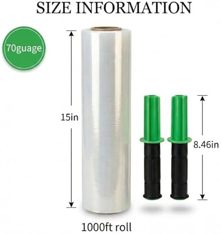 Stretch Film Wrap for Moving, 1 Pack 15 Inch x 1000ft 70 Gauge Clear - Image 2