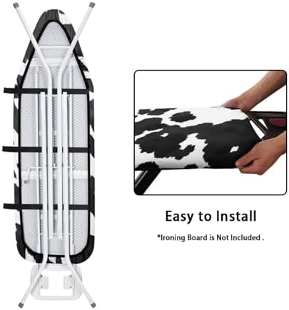 Black Cow Spot Ironing Board Cover Ironing Board Pad Protective Cover - Image 4
