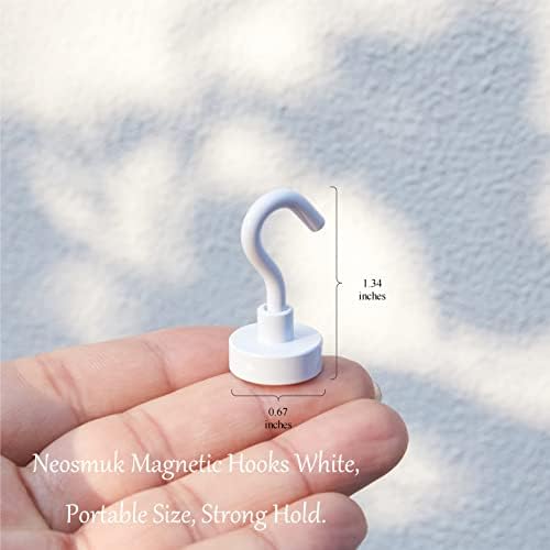 Neosmuk Magnetic Hooks Cruise Ship Essential, 30lb+ White, 5 Pack - Image 2