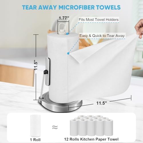 AIDEA White Microfiber Cleaning Cloth Roll-50PK, Cleaning Rags 11.5"×11.5" - Image 2