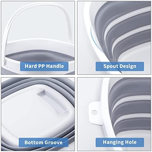 Collapsible Bucket 10L 2.6 Gallon Cleaning Bucket Mop Bucket Folding Foldable - Image 5