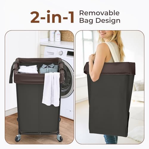 Rolling Laundry Basket with Wheels, 160L Rolling Laundry Hamper with Wheels - Image 5