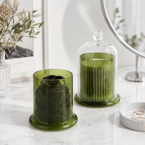 rejomiik Qtip Holder Glass Apothecary Jars - Image 2