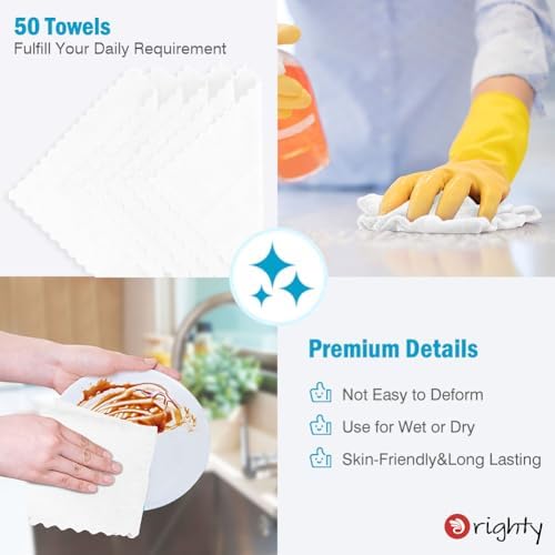 Orighty Microfiber Cleaning Cloth Bulk, 50 Pack Shop Towels 12x12 in - Image 4