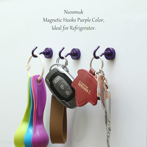 Neosmuk Magnetic Hooks Cruise Ship Essential, 30lb+ Purple, 5 Pack - Image 4