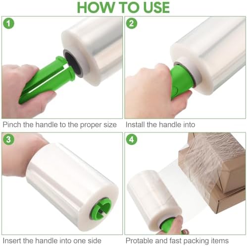 Jutom 16 Pcs Mini Stretch Film Industrial Shrink Wrap Roll Plastic Film - Image 4