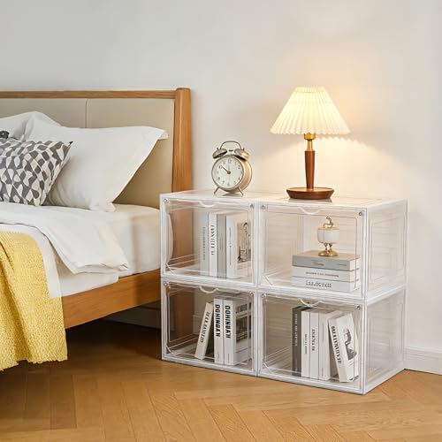 12 Pack Large Clear Shoe Storage Organizer Boxes - Image 2