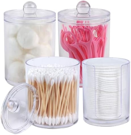 1 Pack Acrylic Qtip Holder Dispenser, Canisters Apothecary Jar - Image 3