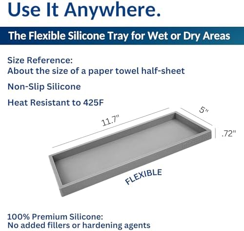 Spacewiser Silicone Countertop & Vanity Bathroom Tray – 2 PC 11.7" - Image 3