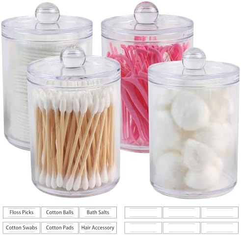 3 Pack Acrylic Qtip Holder Dispenser, Cotton Swab Ball Pad Holder, 10 oz - Image 5