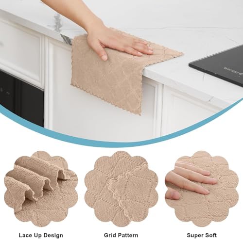 Homaxy 12 Pack Super Soft Absorbent Coral Velvet Dish Cloths - Image 4