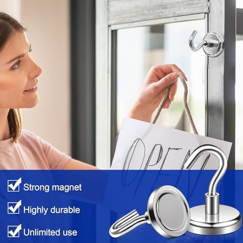 12 Pack Super Strong Magnetic Hooks 35lbs+, 20MM Neodymium Magnet - Image 6
