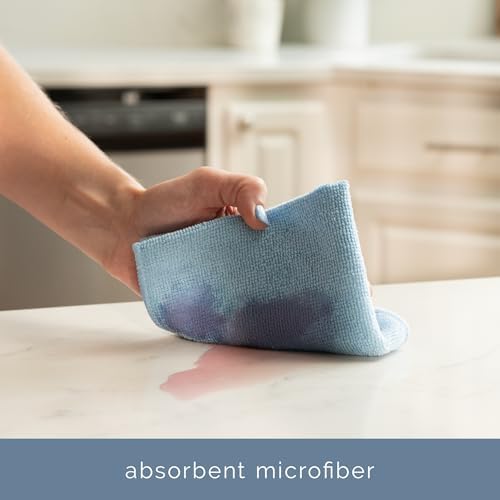 S&T INC. Microfiber Cleaning Cloth, 150 Pack, 11.5" x 11.5", Light Blue - Image 2