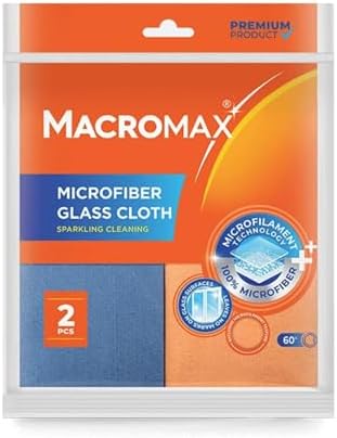 Macro Max Microfiber Glass Cloths 10 Pack, Streak Free Window by Macromax