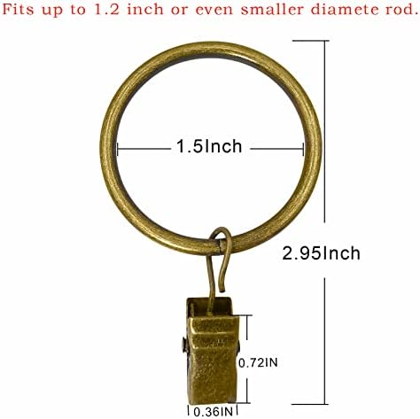 LLPJS 40 Pack Metal Curtain Rings - Image 2