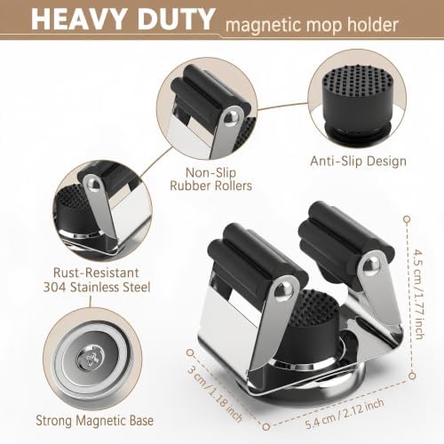 3-H 2 Pack Magnetic Broom Holder - Image 5