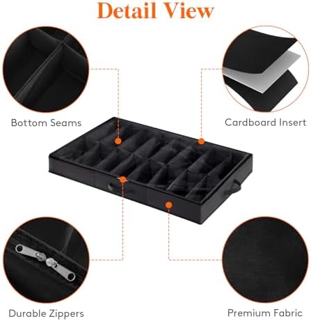 Lifewit Under Bed Shoe Storage Organizer 1 Pack, 4.3 Inches Profile Fabric - Image 5