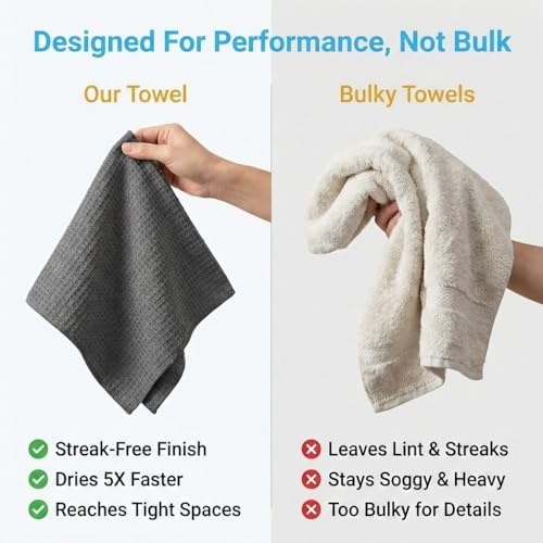 MIRACLEAN Waffle Weave Microfiber Towel, 12 x 12 inches, Barista Towels - Image 7